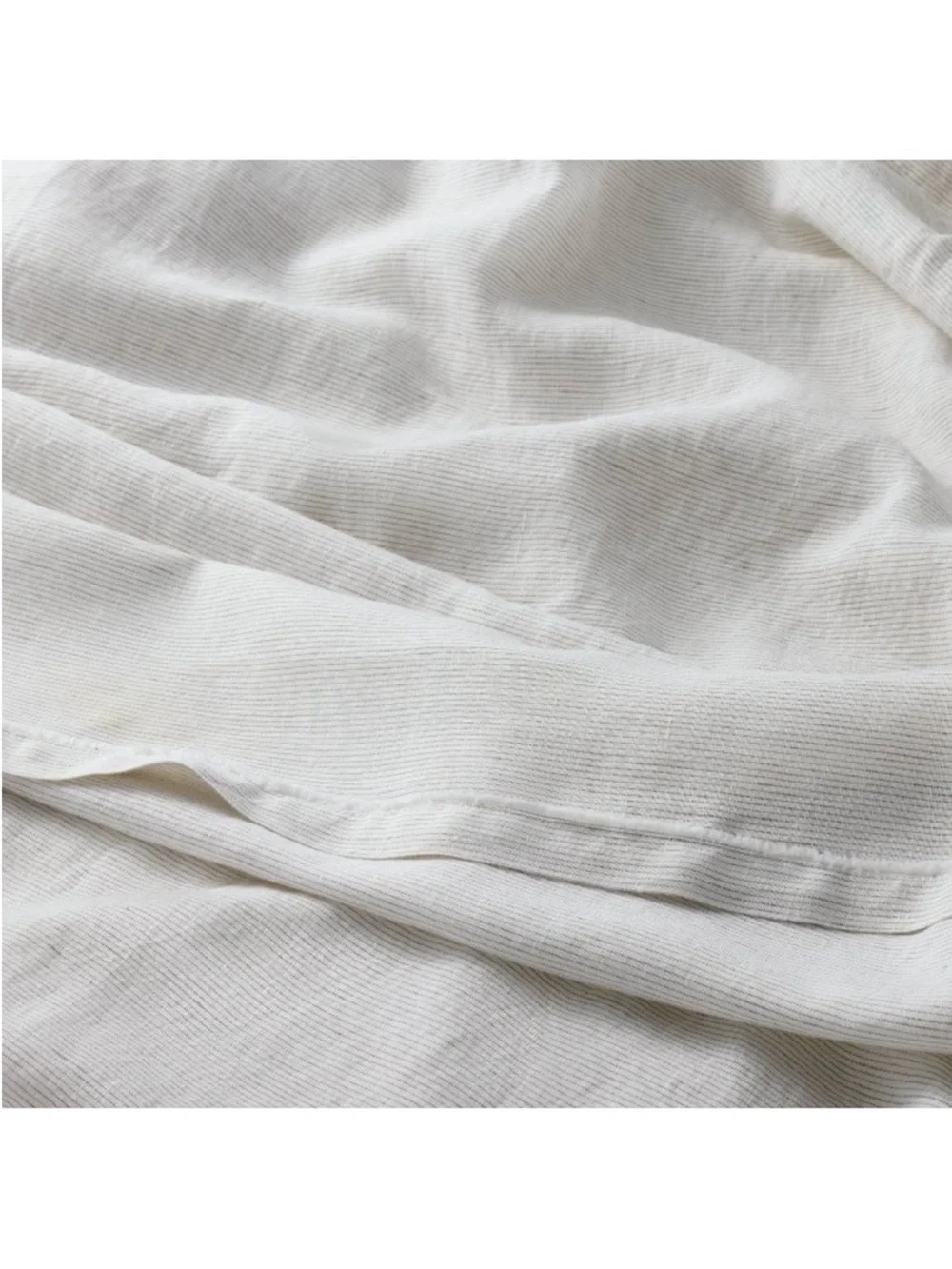 NWT King 100% Linen Sheet Set Dark Gray Micro Stripe - Casaluna